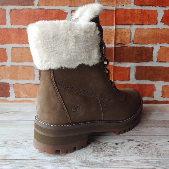 TIMBERLAND WOMEN'S COURMAYEUR VALLEY 6-INCH WATERPROOF BOOTS OLIVE NUBUCK - Picture 6 of 7